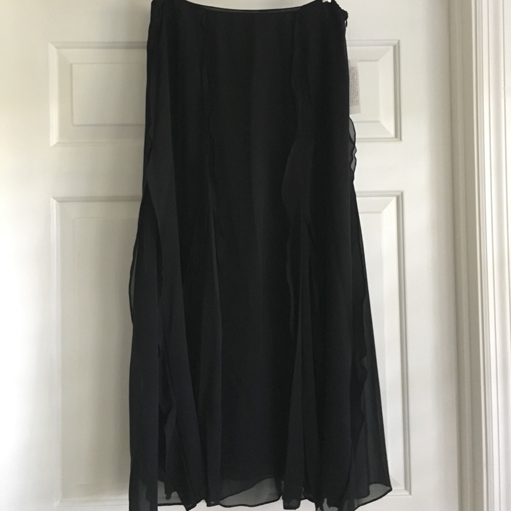 Emanuel Ungaro Black Silk Maxi Skirt